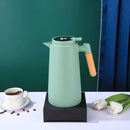 Thermal Bottle Digital Thermometer 1L Coffee Tea Inox Double Wall Temperature Pickles Elegant Modern Wood Office Cable
