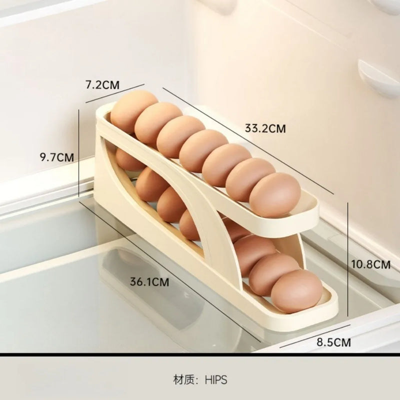 2 Floors Automatic Egg Dispenser For Countertop Cooler Kitchen Organizer