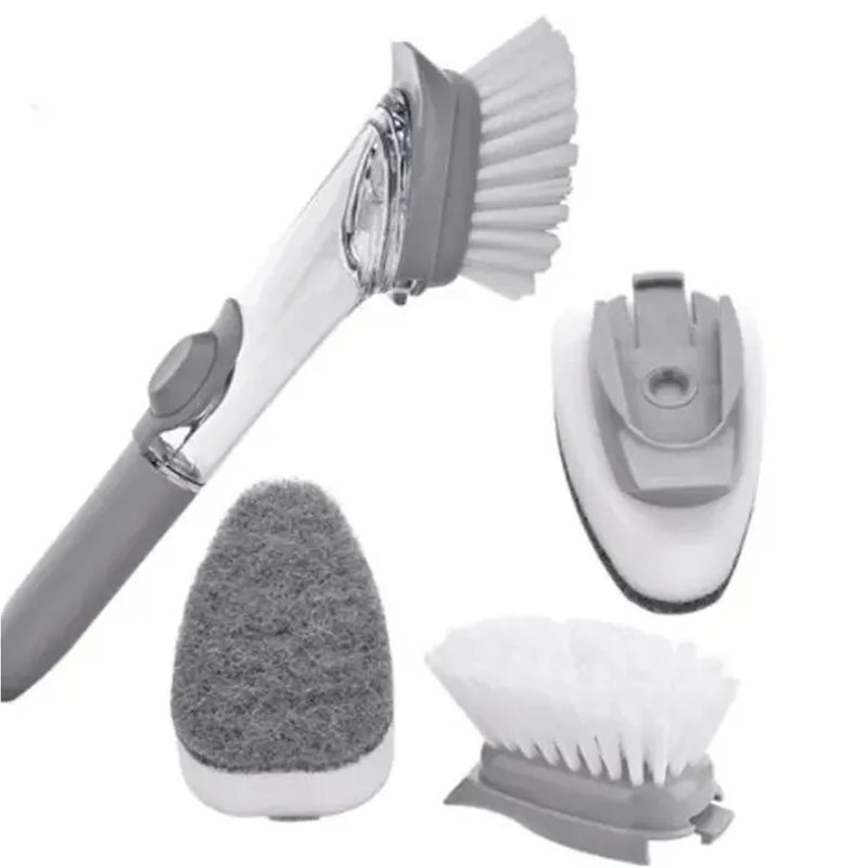 Brush Cleaning 2 in 1 Dispenser Detergent Multifunctional Practical Compact Kitchen Hygiene Durable Easy Use Storage
