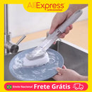 Brush Cleaning 2 in 1 Dispenser Detergent Multifunctional Practical Compact Kitchen Hygiene Durable Easy Use Storage