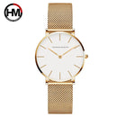 HANNAH MARTIN Brand Quality Stainless Steel Band Japan Quartz Movement Waterproof Women Full Rose Gold Ladies Dropshipping Watch