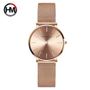 HANNAH MARTIN Brand Quality Stainless Steel Band Japan Quartz Movement Waterproof Women Full Rose Gold Ladies Dropshipping Watch