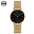 HANNAH MARTIN Brand Quality Stainless Steel Band Japan Quartz Movement Waterproof Women Full Rose Gold Ladies Dropshipping Watch