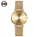 HANNAH MARTIN Brand Quality Stainless Steel Band Japan Quartz Movement Waterproof Women Full Rose Gold Ladies Dropshipping Watch