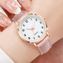 1/3/4/5PCS Fashion Arabic Dial Women Quartz Watch Casual Leather Strap Wristwatch for Girls Clock Gift（Without Box）