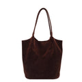 Suede Sewing Thread Retro Women's Shoulder Bags Zipper Casual Versatile 2024 New Solid Colors High Capacity Casual Tote
