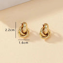 Gold SIlver Color Knot Hoop Earring For Women Shiny Plating Trendy Earring Stud Cute Daily Wear Jewelry 2024