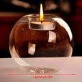 Clear Glass Tea Spot Candle Holder, Hollow Round Light, Living Room Decoration, Wedding Decoration, Home Decoration, 1PC