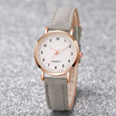1/3/4/5PCS Fashion Arabic Dial Women Quartz Watch Casual Leather Strap Wristwatch for Girls Clock Gift（Without Box）