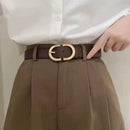 Women's Simple Golden Buckle Belt Women’s Fashion Casual Black Designer Belts Ladies Waist Belts For Jeans Clothing Accessories