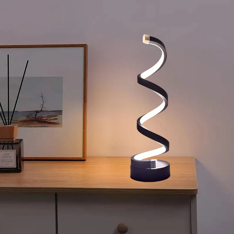 Luminária de Mesa Espiral Moderna LED