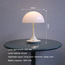 Led Bedroom Bedside Lamp Mushroom Rechargeable Desk Lamp Wireless Room Decor Night Light Touch Switch Atmosphere Usb Table Lamp