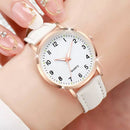 1/3/4/5PCS Fashion Arabic Dial Women Quartz Watch Casual Leather Strap Wristwatch for Girls Clock Gift（Without Box）