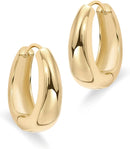 14K Gold Plated Sterling Silver Post Small Chunky Hoops Earrings | Thick Lightweight Gold Hoop Earrings for Women Retro style