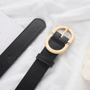 Women's Simple Golden Buckle Belt Women’s Fashion Casual Black Designer Belts Ladies Waist Belts For Jeans Clothing Accessories