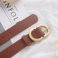Women's Simple Golden Buckle Belt Women’s Fashion Casual Black Designer Belts Ladies Waist Belts For Jeans Clothing Accessories