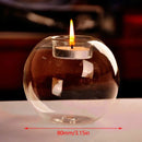 Clear Glass Tea Spot Candle Holder, Hollow Round Light, Living Room Decoration, Wedding Decoration, Home Decoration, 1PC