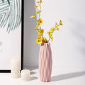 NEW 21cm Modern Flower Vase White Pink Green Plastic Vase Nordic Home Living Room Decoration Ornament Flower Arrangement Decor