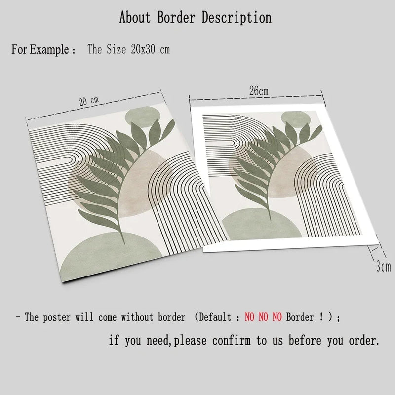 Nordic Sage Green Botanical Posters Prints Pictures Abstract Boho Geometric Wall Art Canvas Painting for Living Room Home Decor