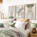 Conjunto de Quadros Abstratos Minimalistas – Verde & Bege