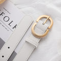 Women's Simple Golden Buckle Belt Women’s Fashion Casual Black Designer Belts Ladies Waist Belts For Jeans Clothing Accessories