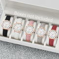 1/3/4/5PCS Fashion Arabic Dial Women Quartz Watch Casual Leather Strap Wristwatch for Girls Clock Gift（Without Box）