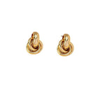 Gold SIlver Color Knot Hoop Earring For Women Shiny Plating Trendy Earring Stud Cute Daily Wear Jewelry 2024