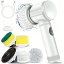 Electric Spin Scrubber Bathroom Cleaning Brush with 5 Brush Heads 5 in 1 Cleaning Brush Kitchen Dishwashing Brush Gadgets