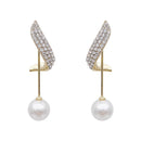 New Classic Elegant Imitation Pearl Dangle Earrings For Women Crystal Long Tassel Exquisite Drop Earring Wedding Jewelry