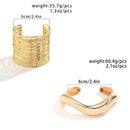 Ingemark Exaggerated Multilayer Thin Wire Open Bangle Women Trendy Punk Hip Hop Wave Cuff Bracelets Grunge Jewelry Steampunk Men
