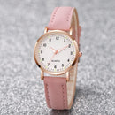 1/3/4/5PCS Fashion Arabic Dial Women Quartz Watch Casual Leather Strap Wristwatch for Girls Clock Gift（Without Box）