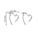 Fashion Personality Love Earrings for Women Niche Design Sense Girl Golden Earrings Simple Jewelry Gift Silvery
