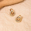 Gold SIlver Color Knot Hoop Earring For Women Shiny Plating Trendy Earring Stud Cute Daily Wear Jewelry 2024
