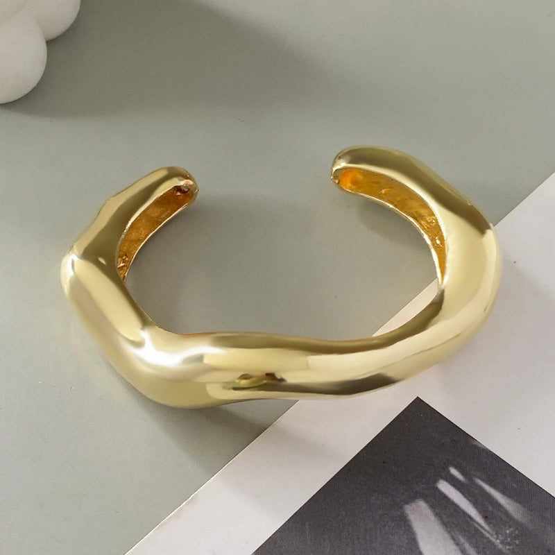 Ingemark Exaggerated Multilayer Thin Wire Open Bangle Women Trendy Punk Hip Hop Wave Cuff Bracelets Grunge Jewelry Steampunk Men