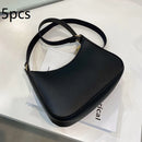 New Women's Fashion Handbags Retro Solid Color PU Leather Shoulder Underarm Bag Casual Women Hobos Handbags sac à main femme