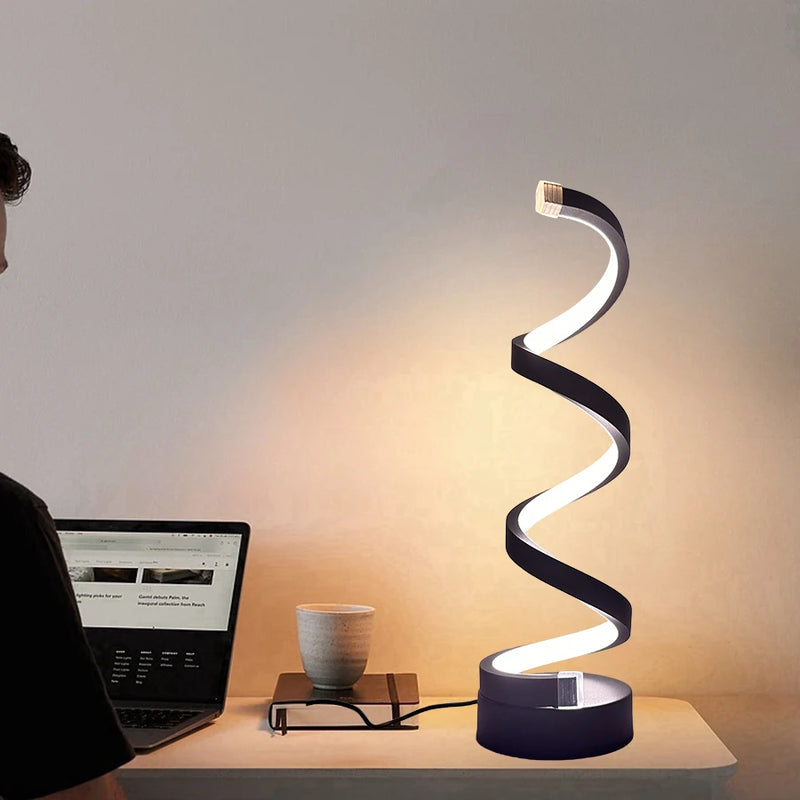 Luminária de Mesa Espiral Moderna LED