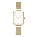 Rectangle Ultrathin Nordic Simple Style Japan Quartz Movement Fashion Stainless Steel Mesh Silvery Bracelet Belt Ladies Watches