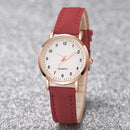 1/3/4/5PCS Fashion Arabic Dial Women Quartz Watch Casual Leather Strap Wristwatch for Girls Clock Gift（Without Box）